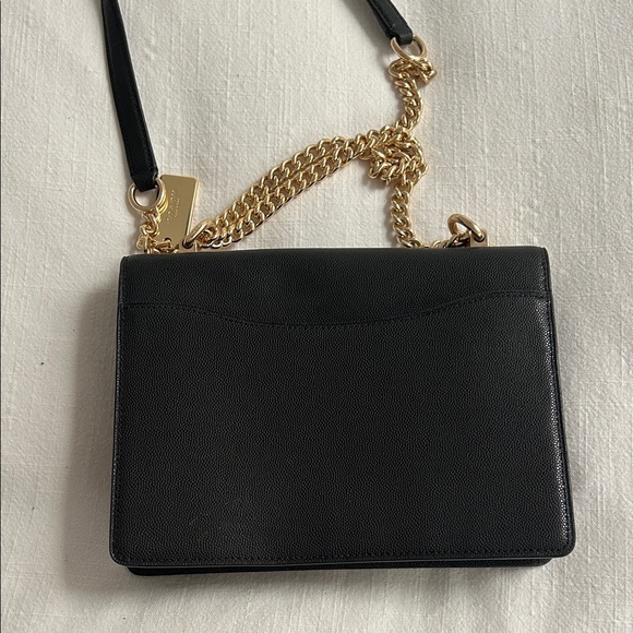 EUC Coach Black Crossbody Bag with Gold Chain - Picture 5 of 6